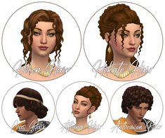 four different styles of hair for females