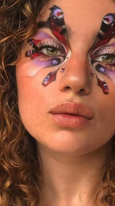 Over The Top Makeup Looks, Butterfly Face Paint, Butterfly Makeup, Ethereal Makeup, Dope Makeup, Cool Makeup, Creative Eye Makeup, Creative Makeup Looks, Eye Makeup Art