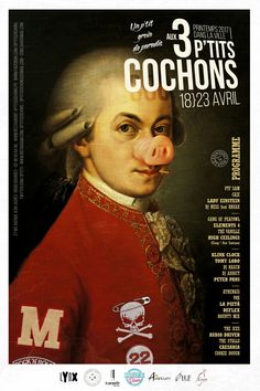 a poster with an image of a man in a red shirt and the words 3 pitts gochuns on it