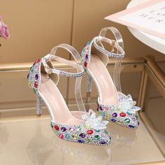 Category:Wedding Shoes,Pumps; Upper Materials:PU; Lining Materials:Leatherette; Embellishment:Rhinestone,Crystal,Sparkling Glitter; Season:Spring,Fall; Heel Type:Stiletto; Actual Heel Height:3.54; Gender:Women's; Toe Shape:Pointed Toe; Type:Wedding Heels,Bridal Shoes,Bridesmaid Shoes; Style:Minimalism,Vintage,Sexy,Sweet; Heel Height(inch):3-4; Outsole Materials:Rubber; Occasion:Party; Closure Type:Ankle Strap; Shipping Weight:0.75; Listing Date:01/21/2021; Production mode:Self-produce; 2024 Trends:Fantasy Shoes,High Heels,Ankle Strap Heels,Bling Bling,Ladies Shoes Valentines Gifts; Foot Length:; Foot Width:null; Size chart date source:Provided by Supplier. Fall Heel, Fantasy Shoes, Wedding Shoes For Bride, Shoes Bridesmaid, Wedding Shoes Pumps, Shoes For Bride, Bridesmaid Shoes, 2024 Trends, Wedding Heels