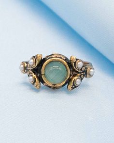 Baroque Ring, Aqua Crystals, Italian Ring, Pearl Rings Vintage, Mediterranean Coast, Italy Vintage, Gold Ring Designs, Tuscan Style, Vintage Style Jewellery