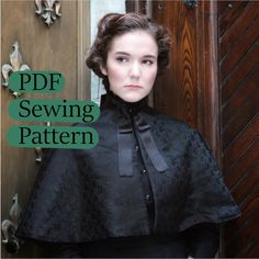 Victorian Capelet Sewing Pattern PRINTABLE PDF - Etsy Capelet Pattern Sewing, Victorian Capelet, Bernadette Banner, No Sew Cape, Medieval Things, Victorian Cape, Capelet Pattern, Cape Pattern Sewing, Gothic Pattern