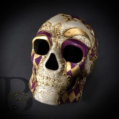 Ram Skull Mask, Skull Masquerade Mask, Ram Mask, Masquerade Attire, Purple Masquerade Mask, Purple Masquerade, Halloween Live Wallpaper, Gold Masquerade Mask, Paper Mache Mask