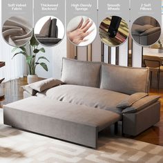 an image of a couch that is in the living room with different types of furniture