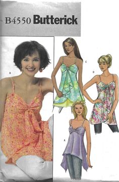 a women's tank top and shorts sewing pattern, with an attached bustier