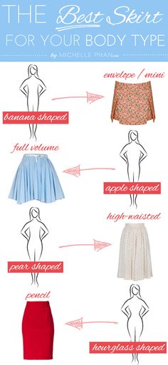 Finding the best skirt for your body shape... or how to dress a piece of fruit. Wardrobe Hacks, Stylist Tips, Salwar Kamiz, Engagement Style, Fashion 101, Mode Inspiration