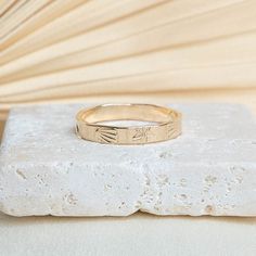 Ocean Band Minimalist Rectangular Jewelry For Promise, Minimalist Rectangular Promise Jewelry, Ocean Ring, Seashell Print, Word Bracelet, Round Rings, The Wire, Everyday Jewelry, Earring Necklace