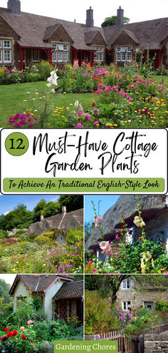 the front cover of an english cottage garden plan