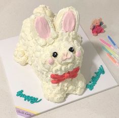 there is a cake shaped like a bunny