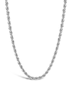 Simple and striking -- that's what this rope braided twist chain is all about. You'll love pairing it with your other favorite necklaces or wearing this intricate little chain all on its own. Available in gold and silver tones. Materials: 14K gold ﻿or﻿﻿ rhodium plated brass Features: Measures 16" with 2" extender, 0.12" width, Lead & Nickel free, lobster clasp td {border: 1px solid #ccc;}br {mso-data-placement:same-cell;} Sterling Silver Link Necklace With Rope Chain, White Gold Rope Chain Link Necklace, White Gold Link Necklace With Rope Chain, Silver Chain Link Jewelry With Rope Chain, Silver Rope Chain Link Jewelry, Silver Rope Chain Jewelry, Silver Link Rope Chain Necklace Gift, Silver Jewelry With Rope Chain Link, Gift Twisted Rope Chain Necklace