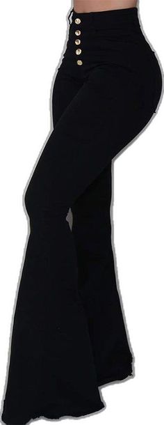 Solid Cotton Flare Jeans For Fall, Trendy Black Mid-rise Flares, Casual High-waist Flares For Fall, Trendy Black Straight Leg Flares, Casual High Waist Flares For Fall, Trendy Mid-rise Black Flares, Fitted Full Length Flare Jeans, Trendy Stretch Cotton Flares, Trendy Flared Yoga Pants For Spring