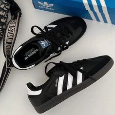 Samba Black, Adidas Samba Black, Adidas Black Sneakers, Sambas Adidas, Samba Shoes, Jordan Shoes Girls, Adidas Samba Og, Adidas Shoes Women, Girly Shoes