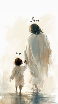 The Hand, A Child, Jesus Christ, Walking, Jesus, Living Room, Wall Art, Canvas, Wall