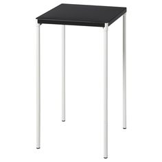 a black table with white legs on a white background