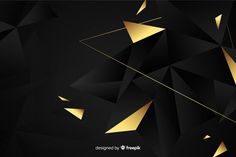 black and gold abstract background with triangles