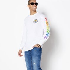 New Specs In The Photos Rainbow Checkered, Graphic Long Sleeve Shirts, Metallica T Shirt, Cars Tees, Halloween Long Sleeve, Team T Shirts, Black Neon, Mens Tee Shirts, Graphic Tee Shirts