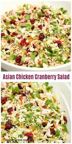 Chicken Cranberry Salad, Chicken Cranberry, Cranberry Salad Recipes, Asian Chicken Salads, Cranberry Salad, Asian Chicken, Yummy Salad Recipes, Chicken Salad Recipes, Idee Pasto Sano