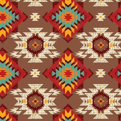 a brown and red pattern with geometric shapes