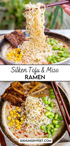 Vegan Ramen Tofu For Ramen, Silken Tofu Soup, Silken Tofu Stew, Japanese Silken Tofu Recipes, Vegan Miso Ramen, Tofu Miso Ramen, Tofu Ramen, Silken Tofu Recipes