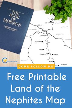 a map with the words free printable land of the nephiites map on it