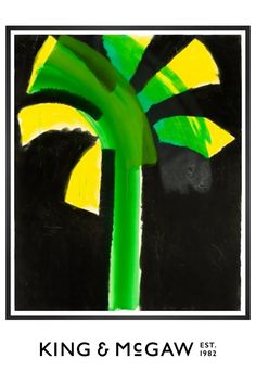 a green and yellow palm tree with the words king & mcgaw