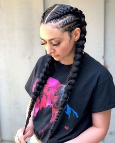 2 Large Braids, Four Dutch Braids, Front Braids Hairstyles, Braids For Hispanic Women, 4 French Braids, Two Front Braids, Makijaż Sugar Skull, 2 Braids Hairstyles, Two Braid Hairstyles