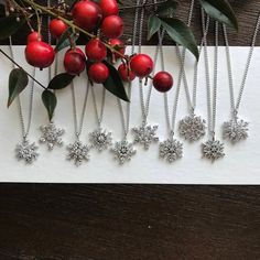 Snowflake necklace, CZ necklace, winter wedding jewelry, Valentines gift for her, stocking stuffer for women Winter Bridesmaid Gifts, Winter Wedding Jewelry, Winter Bridesmaid, Winter Bridesmaids, Snowflake Wedding, Bridesmaid Gifts Unique, Stocking Stuffers For Women, Unique Bridesmaid, Snowflake Necklace