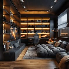 a living room filled with furniture and a flat screen tv