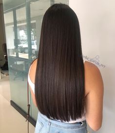 Dark Chocolate Brown Hair Straight, Straight Dark Balayage, Dark Brunette Hair Straight, Straight Cut Long Hair, Hair Cuts Long Straight, Straight Long Brown Hair, Hair Lengths Straight, Dark Brown Hair Straight, Full Brown Hair