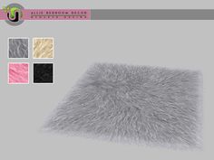 an image of a fur rug with different colors and textures on the front, side, and back