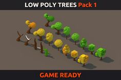 low poly trees pack 1 game ready