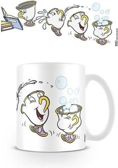 an image of coffee mugs with cartoon characters coming out of them and bubbles in the air