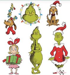 the grin's christmas costumes are featured in this clip art file, which is available for