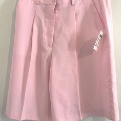 New With Tags Made In America Lilly’s Of Beverly Hills Elegant Bermuda Shorts Size 16 Pink Polyester Zip And Button Closure Waistband Part Stretch Side Pockets 1 Back Buttoned Pocket Approximate Measurements Waist = 34” (Elastic Stretch Sides) Hips= 46” (23” Seam To Seam) Length = 23” Inseam = 10” Chic Bermuda Shorts With Pockets For Spring, Spring Fitted Bermuda Shorts For Workwear, Summer Daywear Bermuda Shorts, Summer Bermuda Shorts For Daywear, Chic Summer Bermuda Shorts For Daywear, Chic Bermuda Shorts For Summer Daywear, Fitted Cotton Bermuda Shorts For Spring, Bermuda Shorts For Workwear In Spring, Spring Workwear Bermuda Shorts