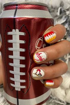 Kansas City Chiefs Nails, Super Bowl Nails, Event Nails