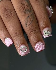 Overlay Nails, Back To School Nails, Short Square Acrylic Nails, Acrylic Nails Coffin Pink, Acrylic Nails Coffin