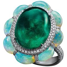 For Sale on 1stDibs - The founder and mastermind of the California brand ARUNASHI, Arun Bohra, was unarguably learning the art of jewelry in Oz. Arun is known as 'the prince Bijoux Art Deco, Pave Diamond Ring, Emerald Jewelry, Look Vintage, Van Cleef, Precious Gems, Opal Jewelry, High Jewelry, Emerald Ring