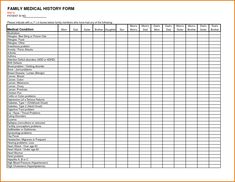 the printable medical history form is shown in an orange and white frame, with text on