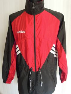 Vintage ADIDAS Red/Black Tracksuit Top Windbreaker Jacket Size D7 F186 Excellent condition. Size on label D7. Measures - armpit to armpit 66cm (26 in), sleeve length from shoulder app. 61cm (24 in). Weight - 268gr. Thanks for watching. If you have any question please ask.   Don't forget to look at my other items Black Tracksuit, Adidas Vintage, Tracksuit Tops, Red Adidas, Vintage Adidas, Windbreaker Jacket, Latvia, Nike Jacket, Adidas Jacket