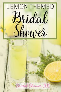 the lemon themed bridal shower is ready to be served