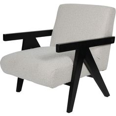 a white chair with black legs on a white background