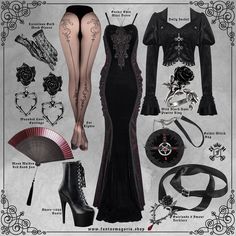 Gothic Romance Outfit, Gothic Outfit Ideas, Gothic Formal, Witch Bag, Magical Theme, Gloves Lace, Gothic Outfit, Goth Outfit Ideas, Afro Punk Fashion