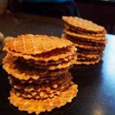 several waffles stacked on top of each other