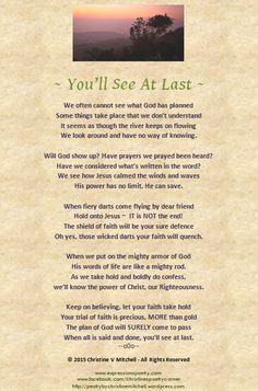 a poem written in green and white with the words you'll see at last