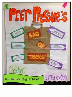 a paper bag with stickers on it that says pet possies'bag of tricks