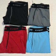 Men’s Eastbay Suppression Shorts/Boxerbriefs, Black, Gray, Red & Sky Blue, Nwot. Polyester/ Spandrx. Perfect For The Gym Or Just As Boxerbriefs. Super Lightweight And Comfortable! Inseam On All Is 12”. Bargain! Sporty Multi-pack Gym Bottoms, Athleisure Multi-pack Bottoms For Gym, Red Sports Bottoms Multi-pack, Compression Multi-pack Bottoms For Gym, Sporty Workout Bottoms Multi-pack, Sporty Multi-pack Bottoms For Training, Sporty Multi-pack Training Bottoms, Sporty Multi-pack Bottoms For Gym, Socks Men