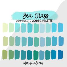 the sea glass color palette is shown