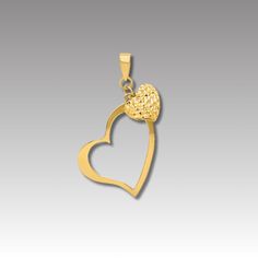 Discover the essence of romance and elegance with our 14K gold heart pendant, a timeless symbol of love crafted in exquisite real gold. This gold heart charm isn't just a piece of jewelry; it's a declaration of affection, designed to capture hearts with its three-dimensional beauty and luxurious shine. Each curve and contour of this 3D gold heart is polished to perfection, offering a fine jewelry piece that's as heartfelt as it is beautiful. Ideal as a 'gift for her,' this gold necklace is a tes Yellow Gold Heart Necklace With Charms For Anniversary, Anniversary Yellow Gold Heart Necklace With Charms, Gold Heart Pendant, Timeless Symbol, 3d Heart, Studded Necklace, Heart Pendant Gold, Elegant Pendant, Love Craft