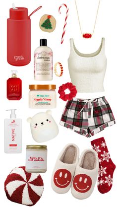 the contents of a woman's christmas gift set