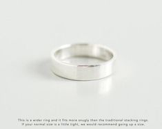 This wide sterling silver ring looks great on its own or in a stack. Pair them with birthstone rings and you have a stylish way to keep your loved ones close even when they're far away. Rings are only sold in sizes 5 6 7 8 9 10 THIS RING CANNOT BE CUSTOM ENGRAVED..........PRODUCT DETAILS• Ring is solid 925 sterling silver • Width of band measures 5mm • Comes beautifully packaged in a gift box..........SHIPPING and POLICIES• Orders are made and shipped within 3-5 business days. International ship Thick Silver Ring, Band Rings Women, Plain Silver Rings, Aesthetic Rings, Birthstone Rings, Silver Rings Simple, Wide Band Ring, Diamond Heart Ring, Silver Ring Set